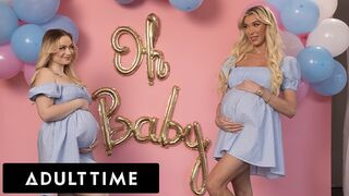 Teplé tehotné priateľky tri: Rylee Blake a Aubrey Kate sú kurva neverný manžel!