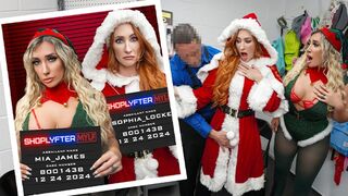 Milfs pani Claus a rozprávkový asistent ukradnúť a trestať kruto