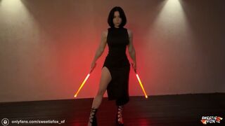 Sith girl in oles secretly fucks the Jedi naboon