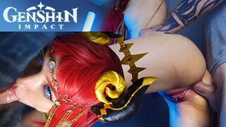Oriental dancer nulou ass tvrdo trtkať jej chvost - genshin náraz hra