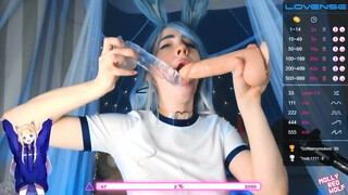 Teen Girl Double Dildo Blowjob
